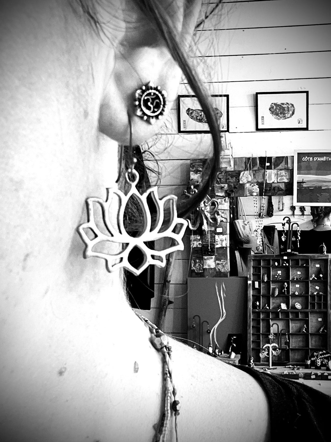 Boucles d'oreilles Lotus, en laiton