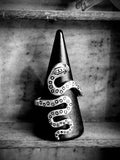 Bague réglable argent, serpent