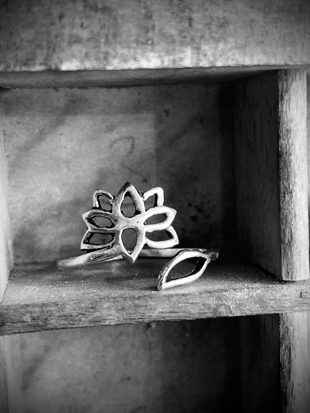Bague lotus argent, fine