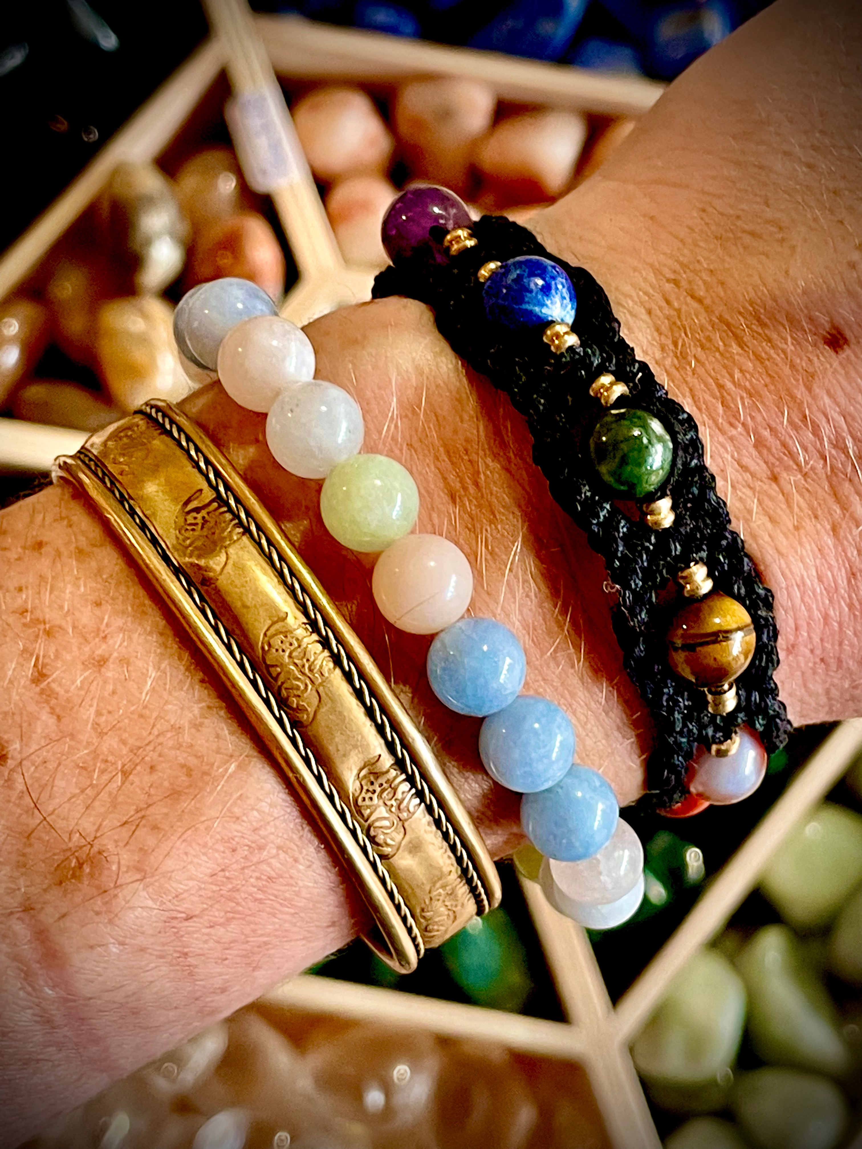 Bracelet tissé macramé, 7 Chakras