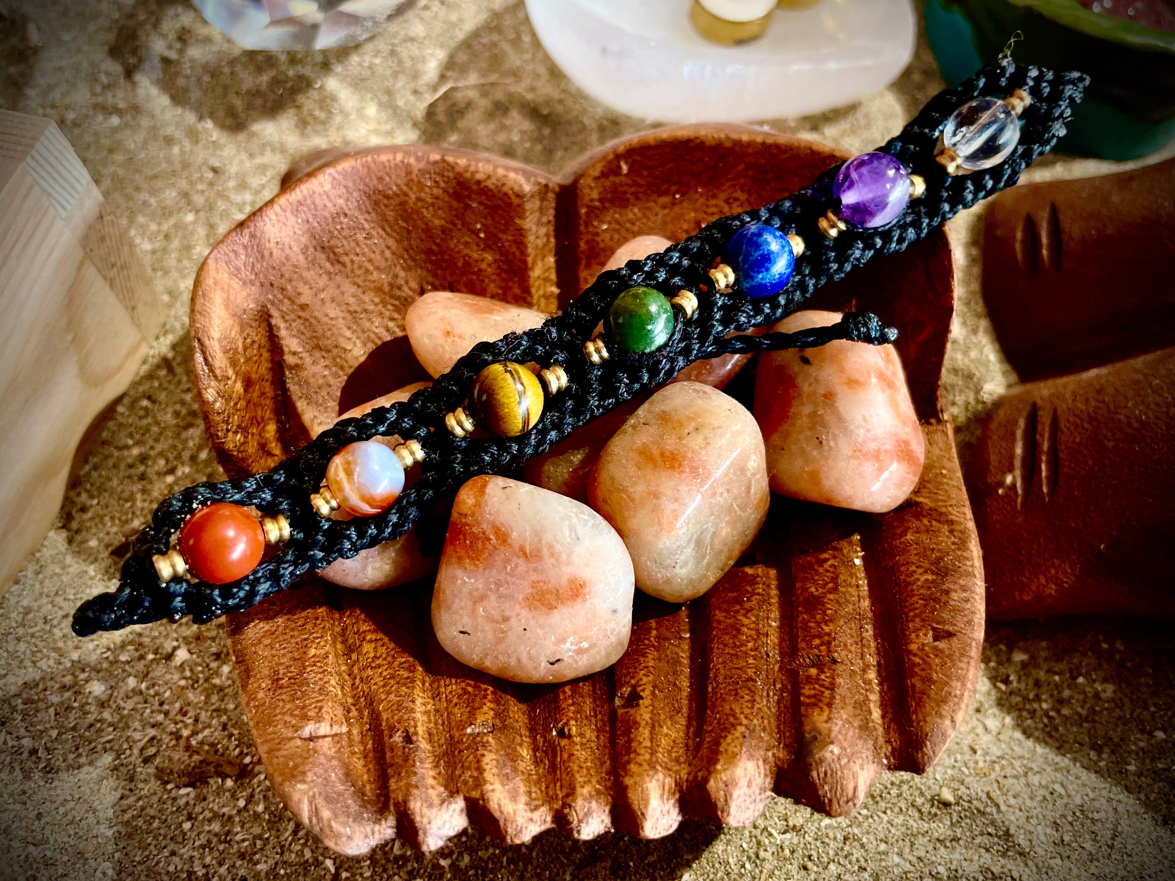 Bracelet tissé macramé, 7 Chakras