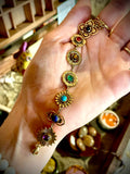 Bracelet en laiton, symboles et pierres des 7 Chakras