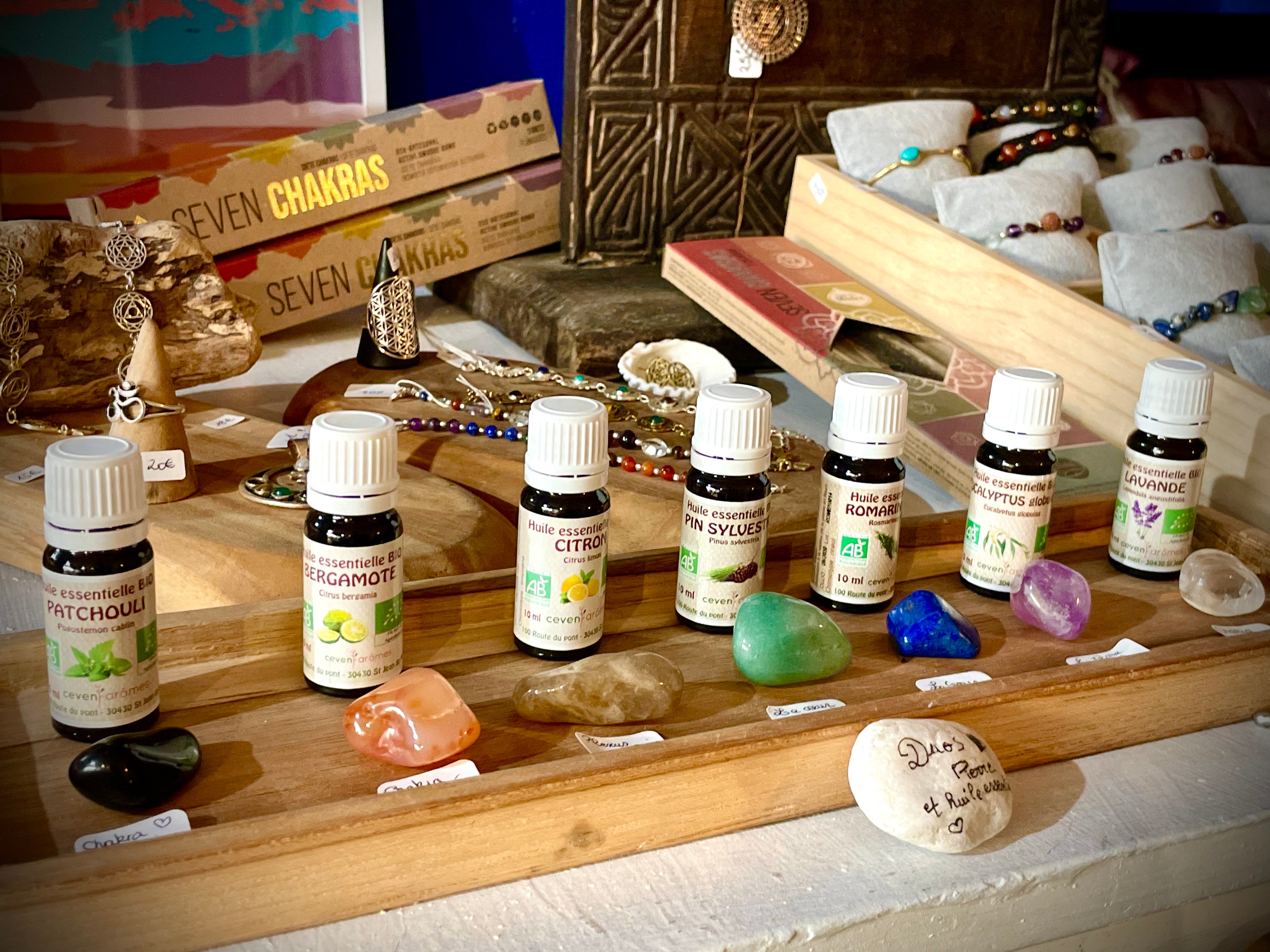 7 Duos Chakras Huiles essentielles / pierres semi-précieuses