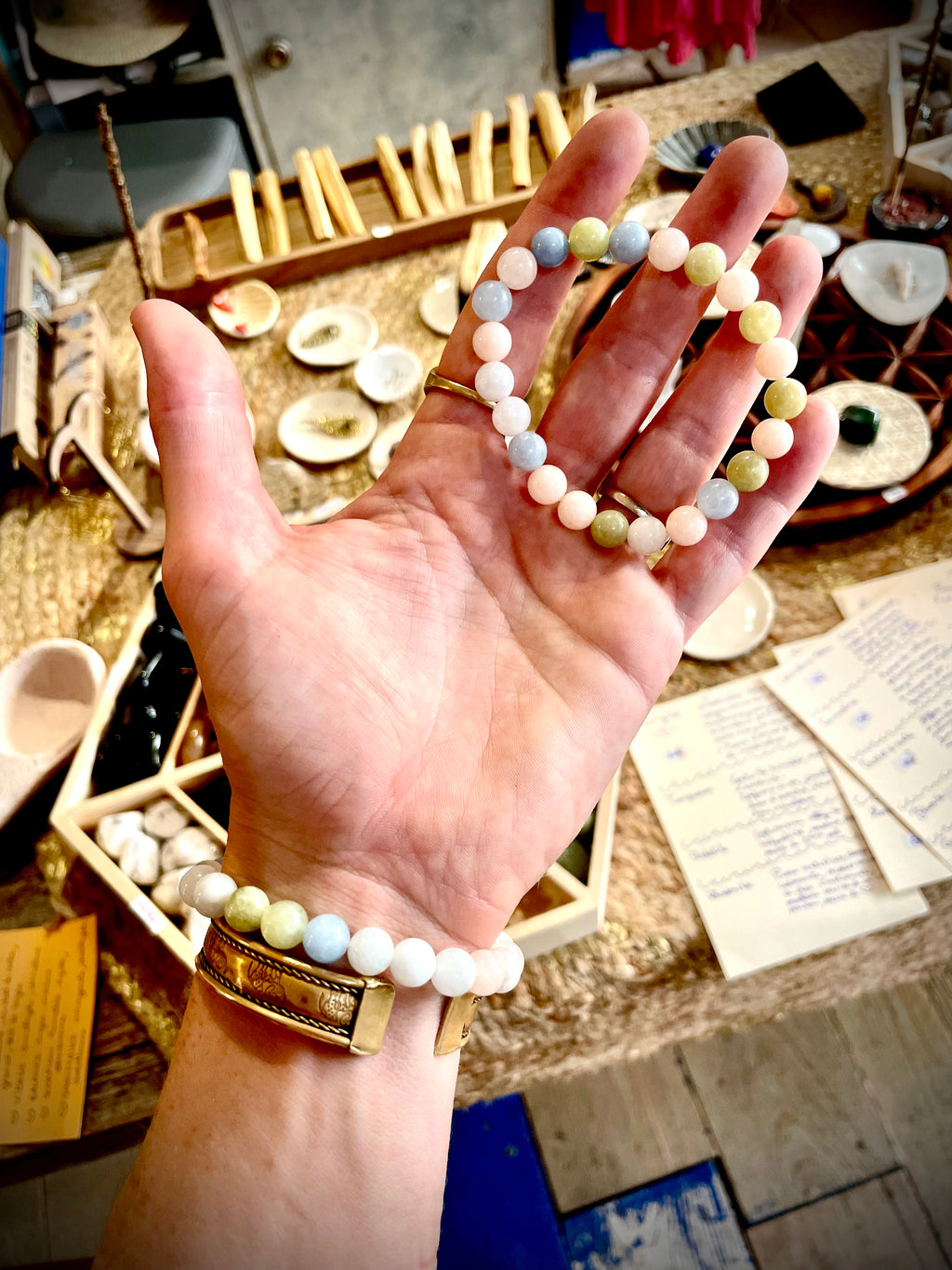 Bracelet pierres de lune colorées 8mm