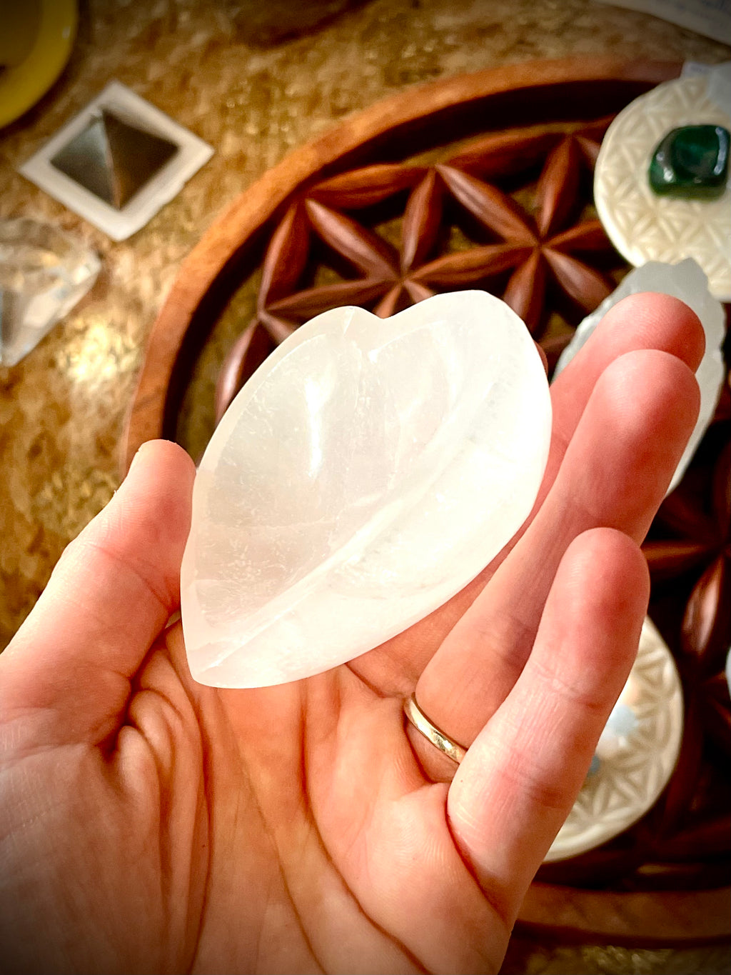 Coeur creux en sélénite