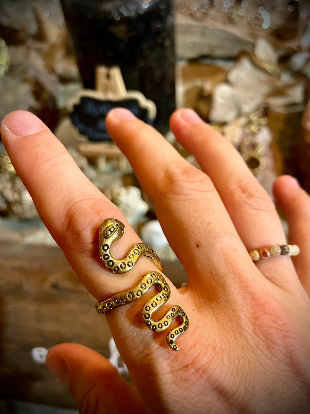 Bague en laiton, serpent Kundalini