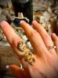 Bague en laiton, serpent Kundalini