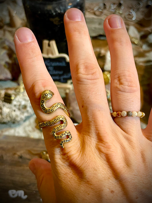Bague en laiton, serpent Kundalini