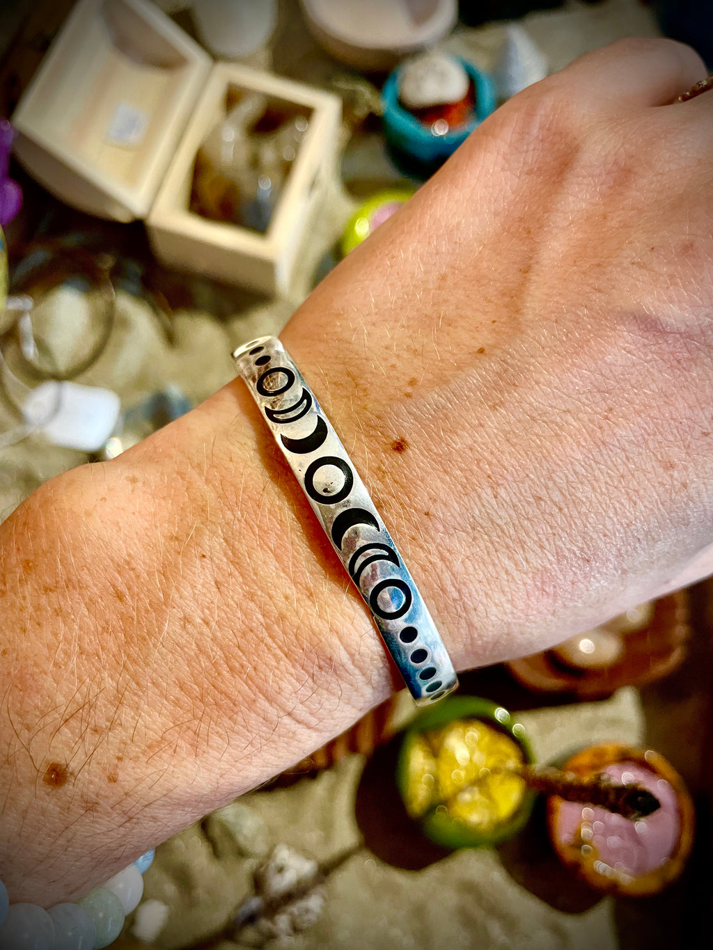 Bracelet argent... Phases de la Lune