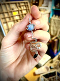 Boucles d'oreilles argent, serpent et obsidienne