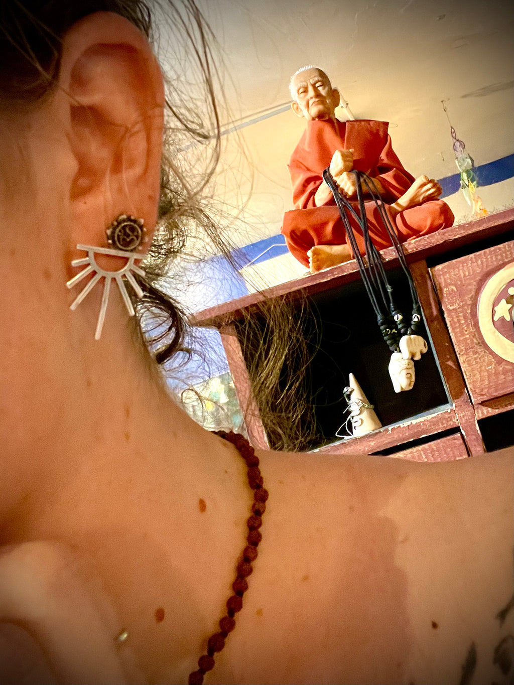 Puces d'oreilles Soleil, argent