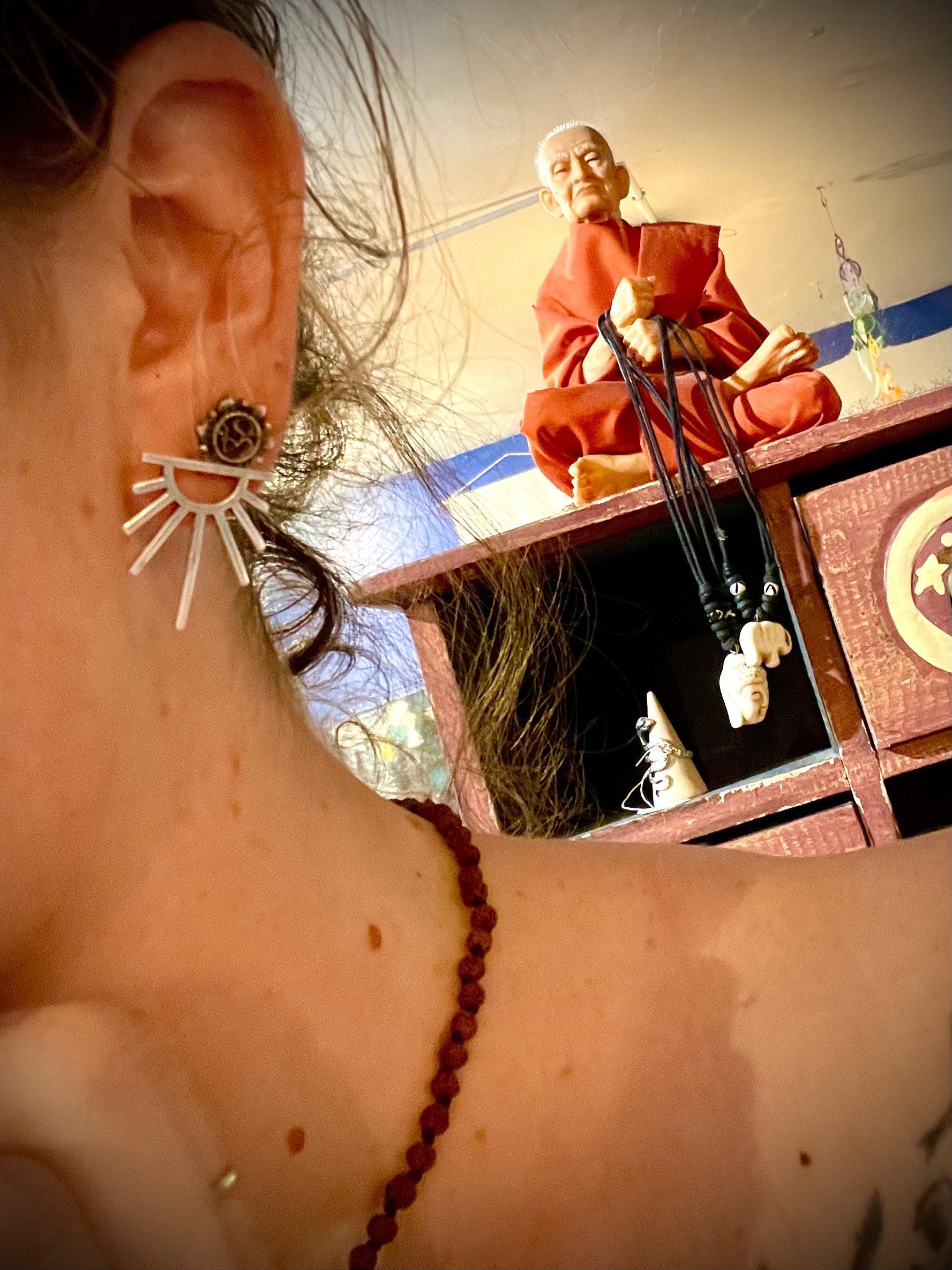 Puces d'oreilles Soleil, argent