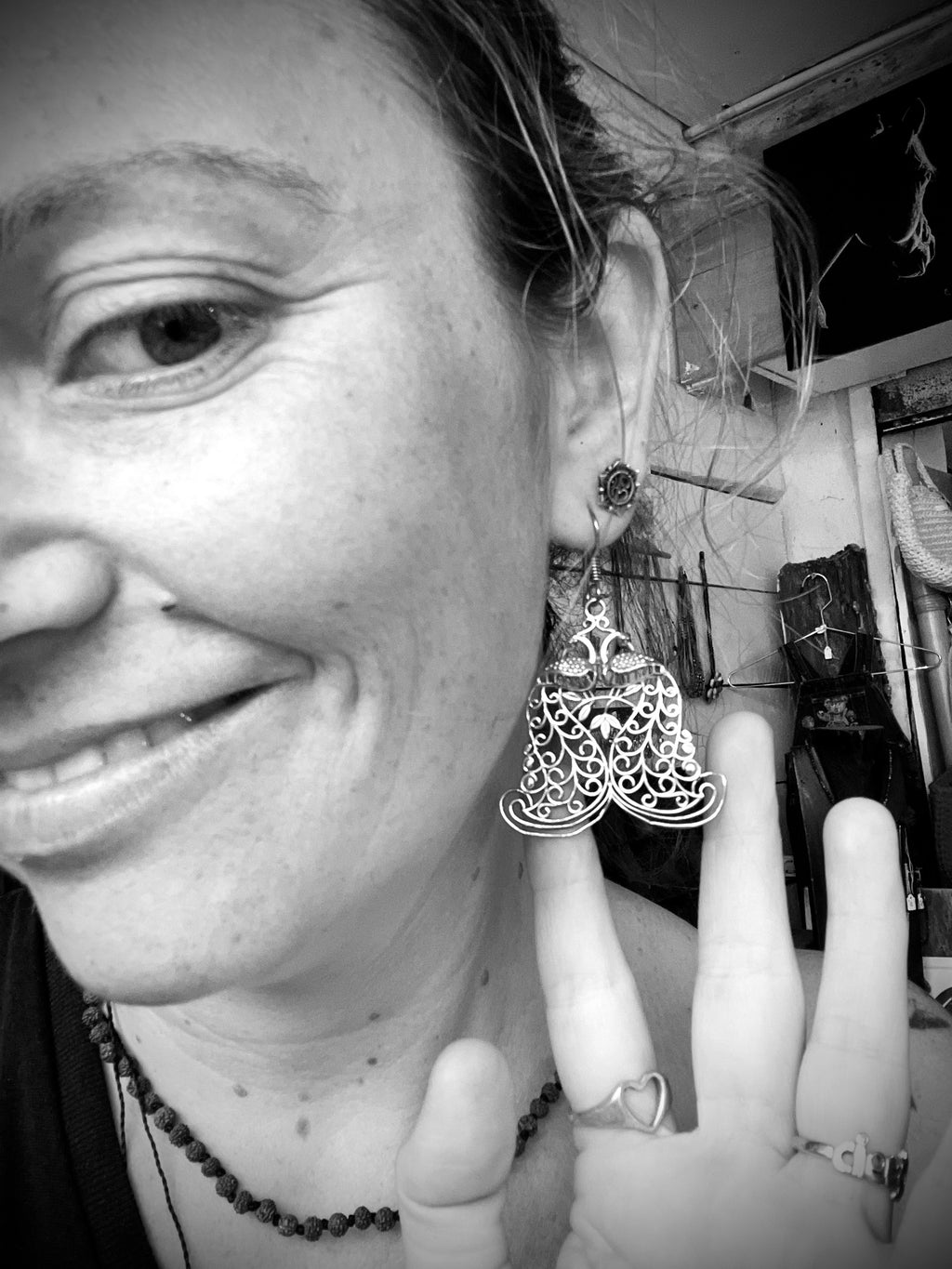 Boucles d'oreilles Laiton, Paon