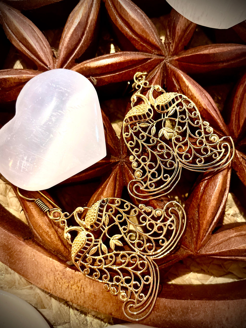 Boucles d'oreilles Laiton, Paon