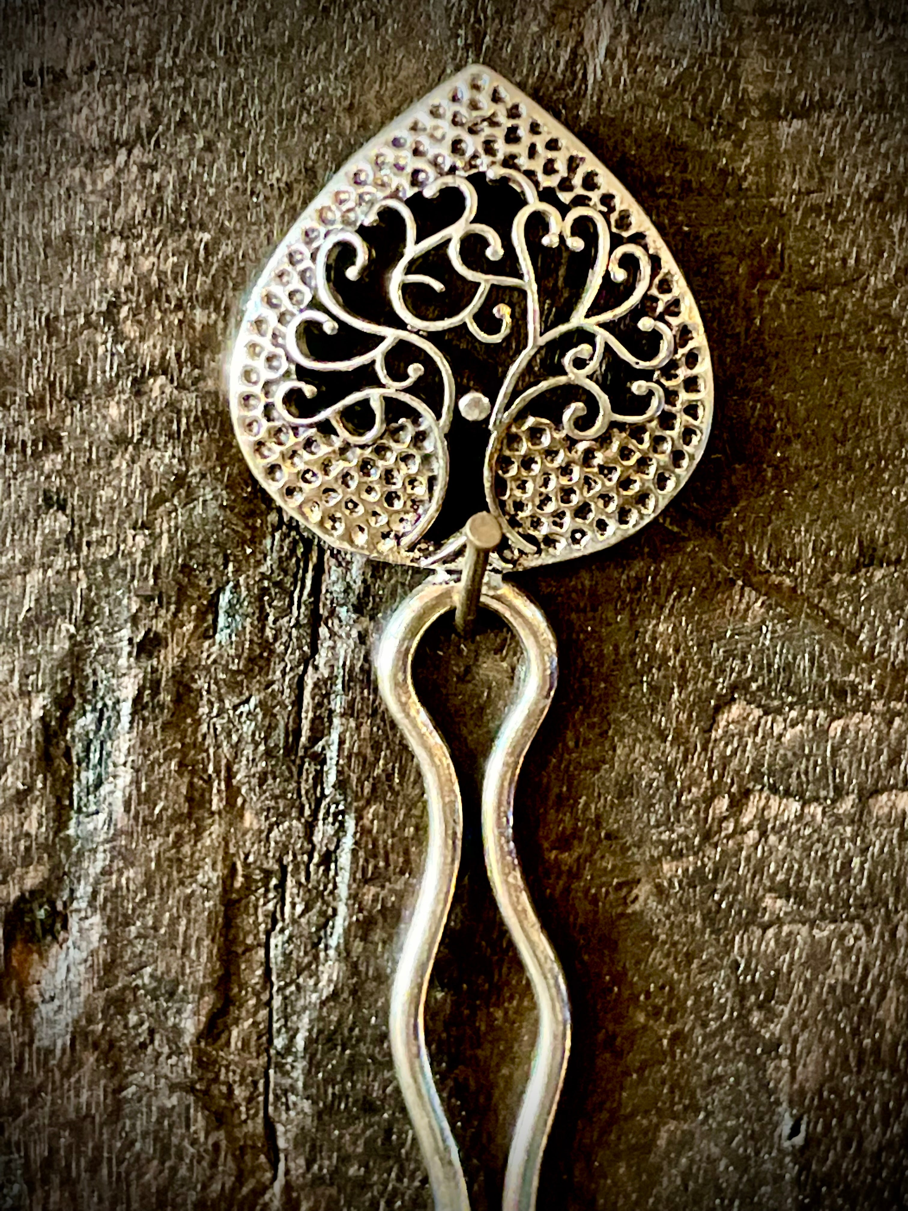 Pic à cheveux argent arbre de vie