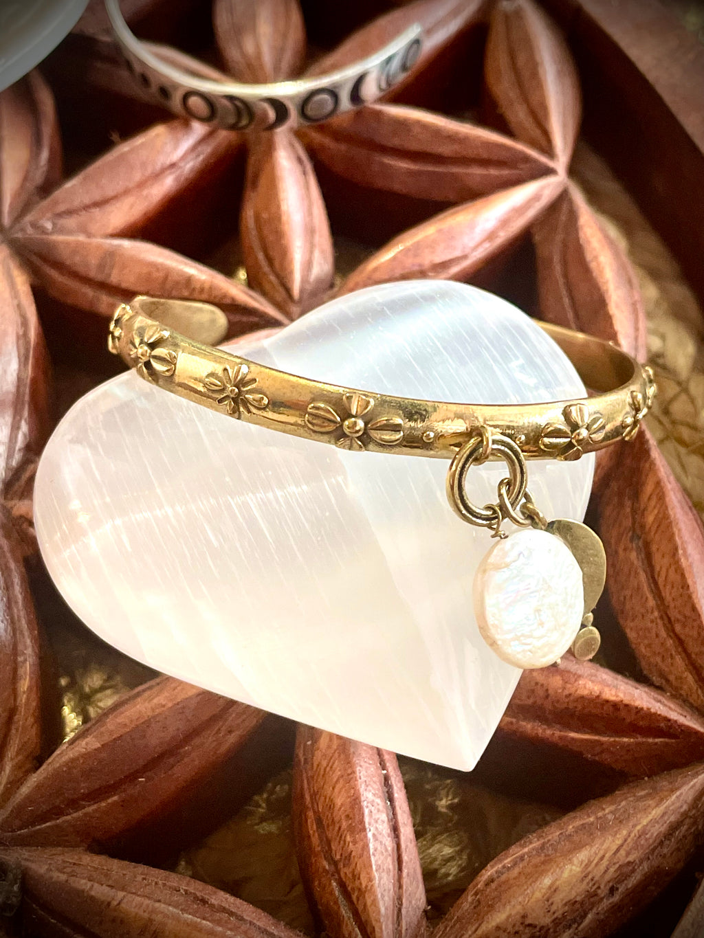 Bracelet laiton, nacre et Lune