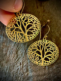 Boucles d'oreilles ovales Arbre de vie