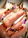 Bracelet 7 chakras, pierres rondes, petites