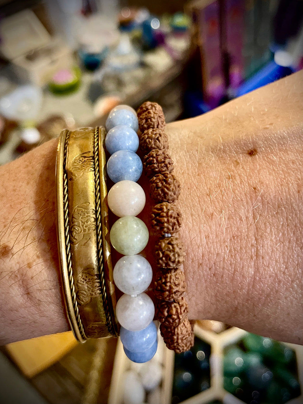 Bracelet graines de Rudraksha