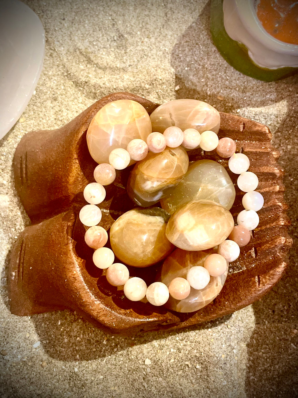 Superbe bracelet pierre de lune naturelle 8mm