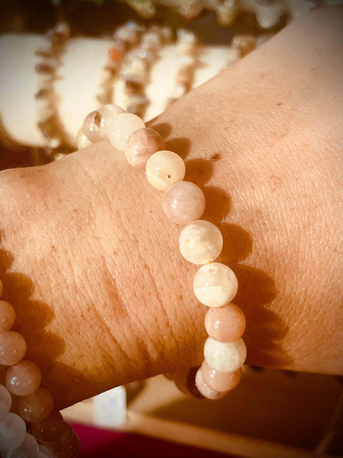 Superbe bracelet pierre de lune naturelle 8mm