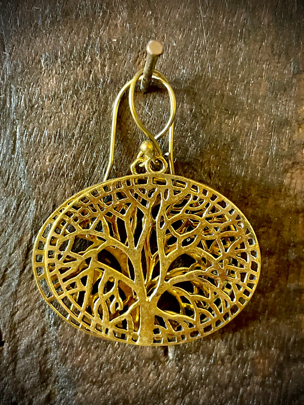 Boucles d'oreilles ovales Arbre de vie
